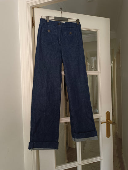 SEZANE. Denim ancho vaquero T.36