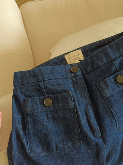 SEZANE. Denim ancho vaquero T.36