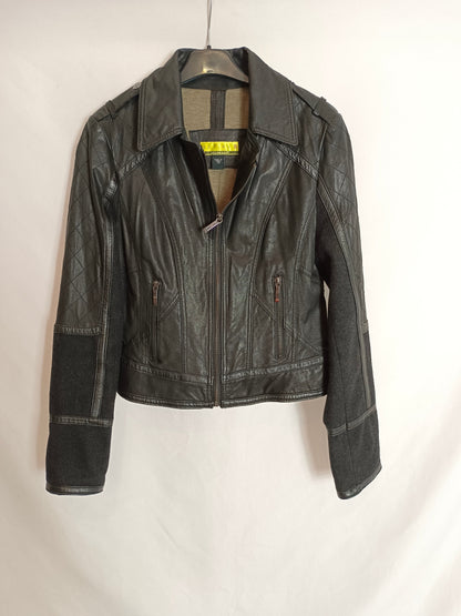 ASHLEY B. Chaqueta negra piel T.u(xs)