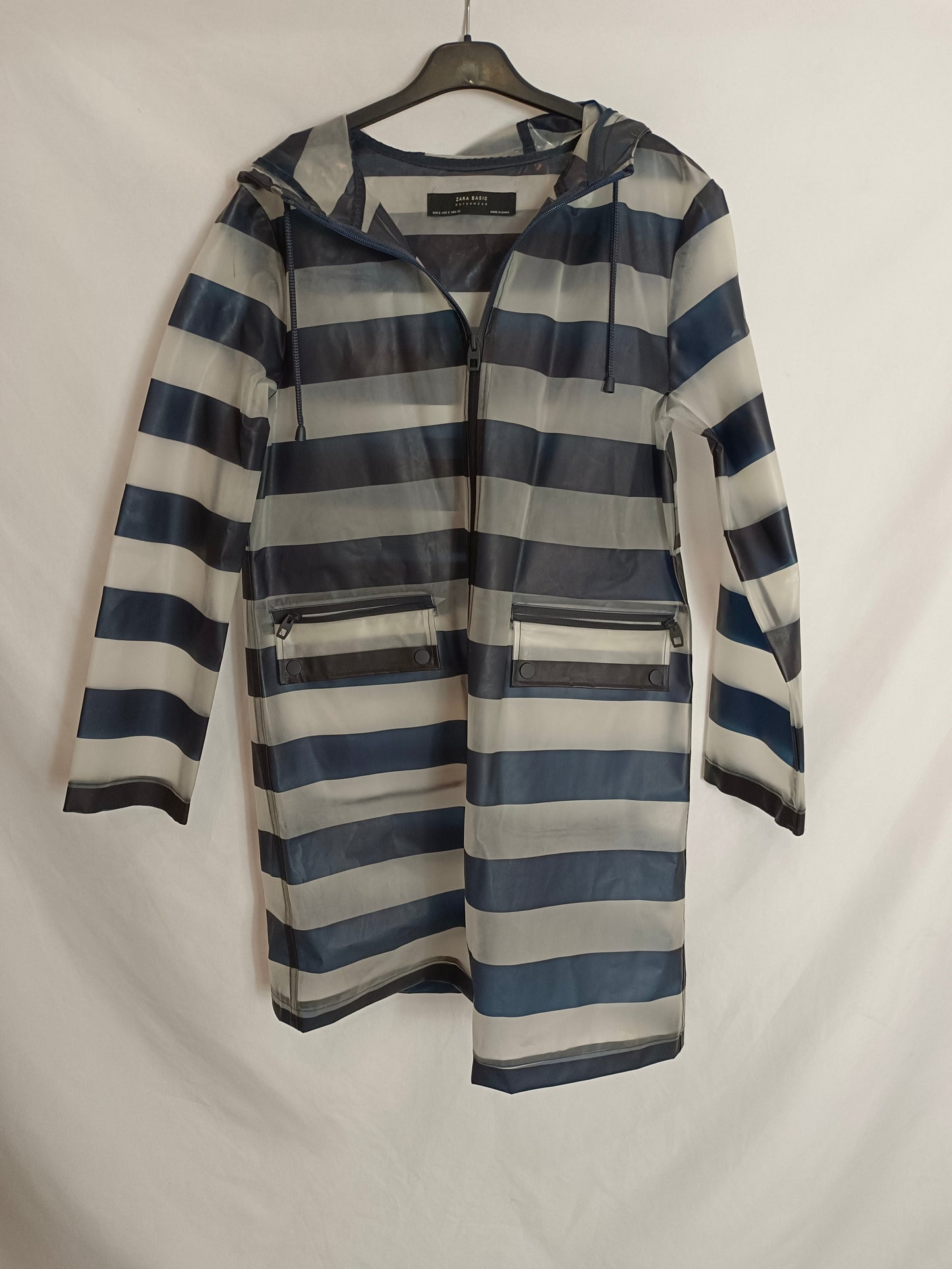 ZARA. Parka impermeable rayas T.s