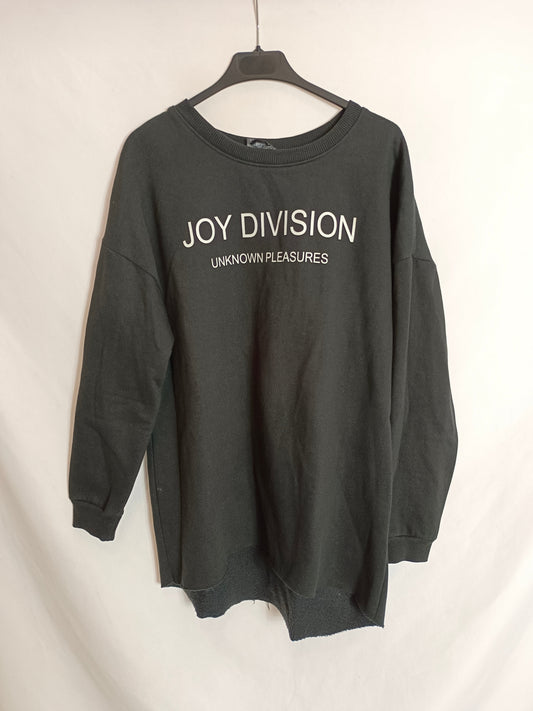 ZARA. Sudadera gris dibujo T.s