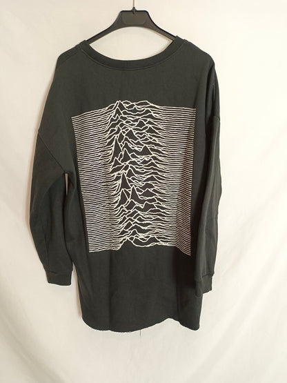 ZARA. Sudadera gris dibujo T.s