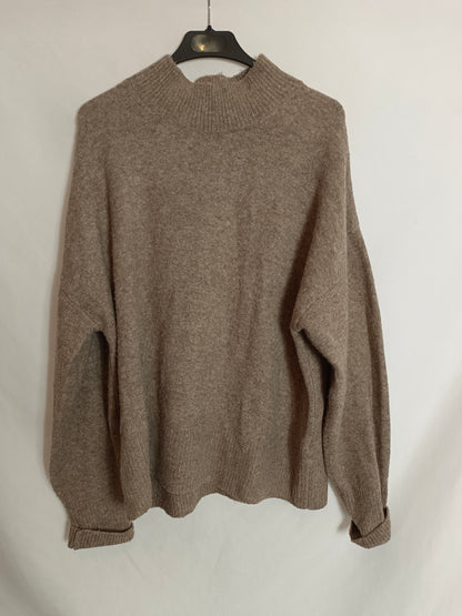 H&M. jersey beige oversized T.m