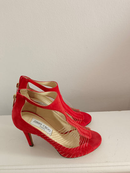 JIMMY CHOO. Orange thread sandal S.36.5