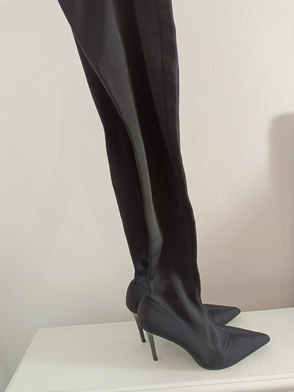 MANGO. Bota negra neopreno T.39