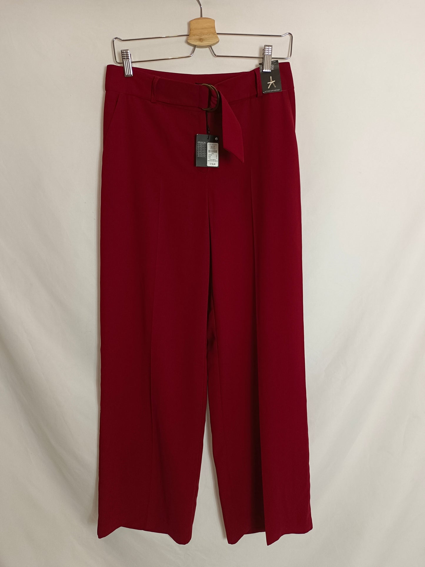 PRIMARK. Flowy burgundy trousers size 38