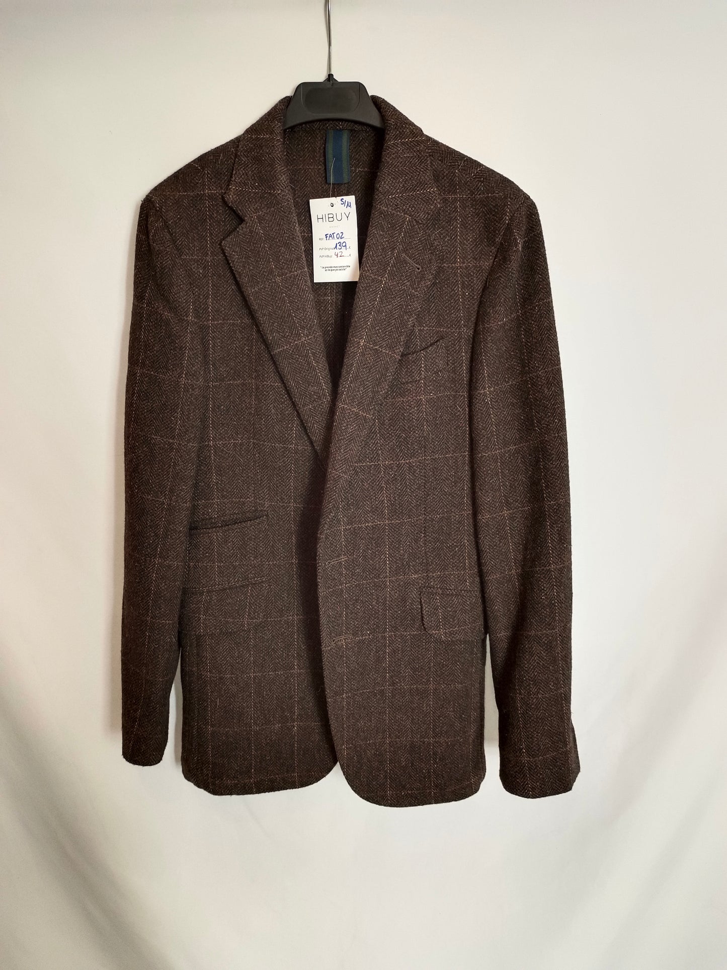 SCALPERS. Brown checked blazer TU(s/m)