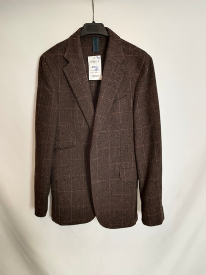 SCALPERS. Brown checked blazer TU(s/m)