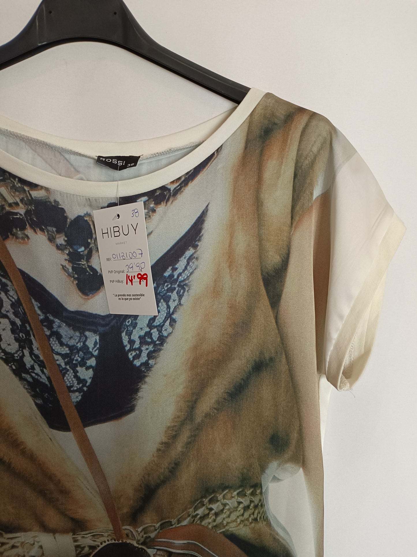 ROSSI. camiseta estampada cuerpo T.38