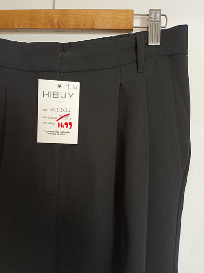 MANGO. Black pleated trousers, size 36