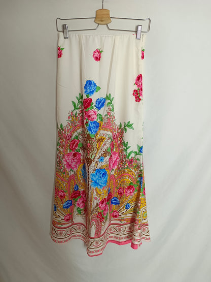 OTRAS. Falda midi flores T.m