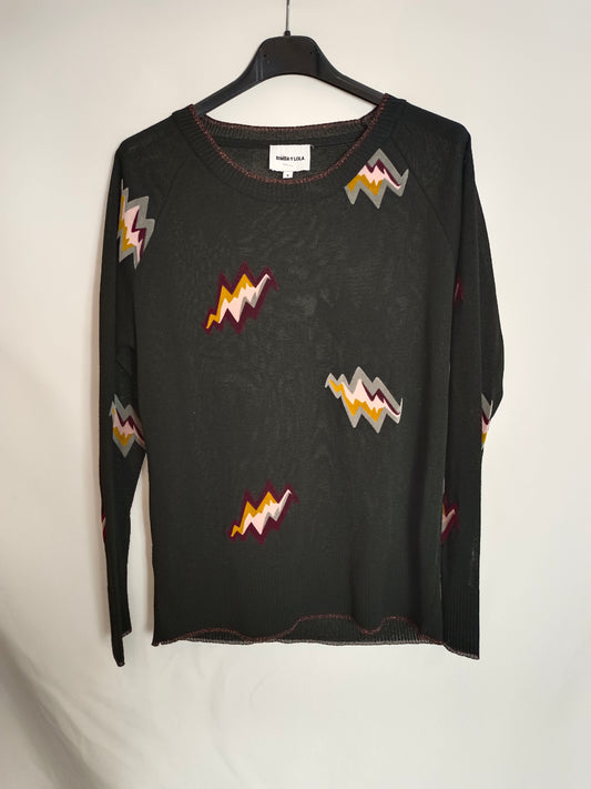 BIMBA Y LOLA. Jersey negro rayos T.s
