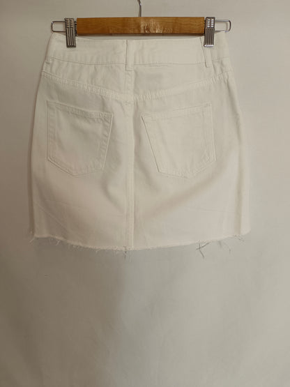 TOPSHOP. Falda denim blanca T.36