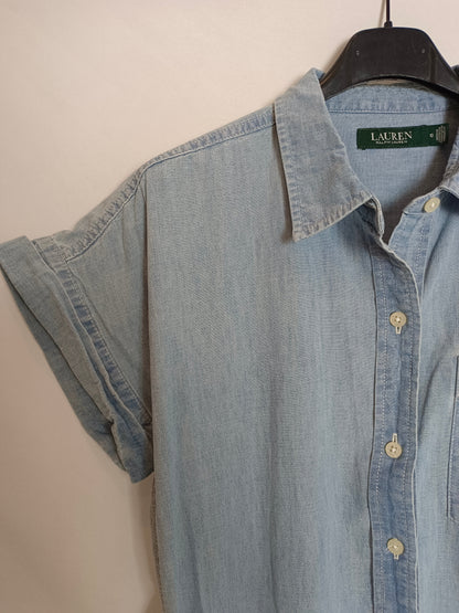 RALPH LAUREN. Vestido largo denim T.10(l)