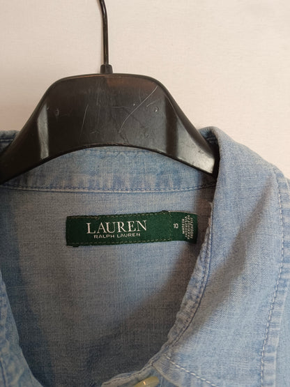 RALPH LAUREN. Vestido largo denim T.10(l)