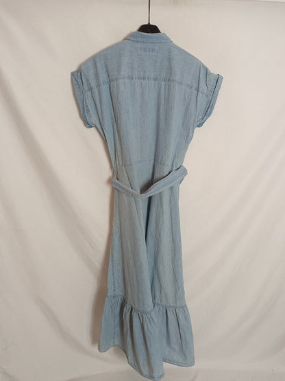 RALPH LAUREN. Vestido largo denim T.10(l)