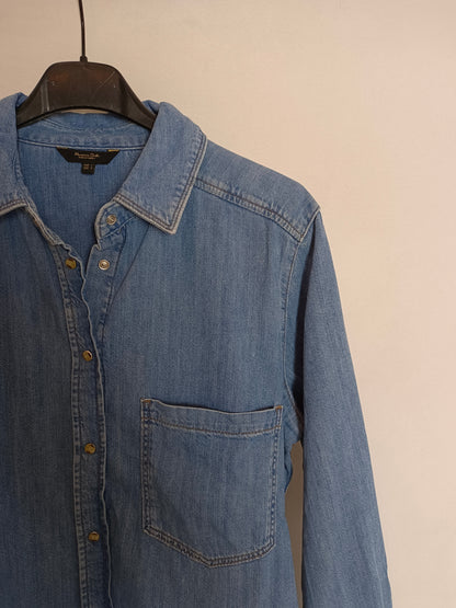 MASSIMO DUTTI. Camisa denim abotonada T.l