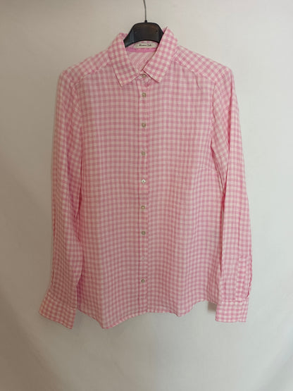 MASSIMO DUTTI. Camisa cuadros Rosa. T.L