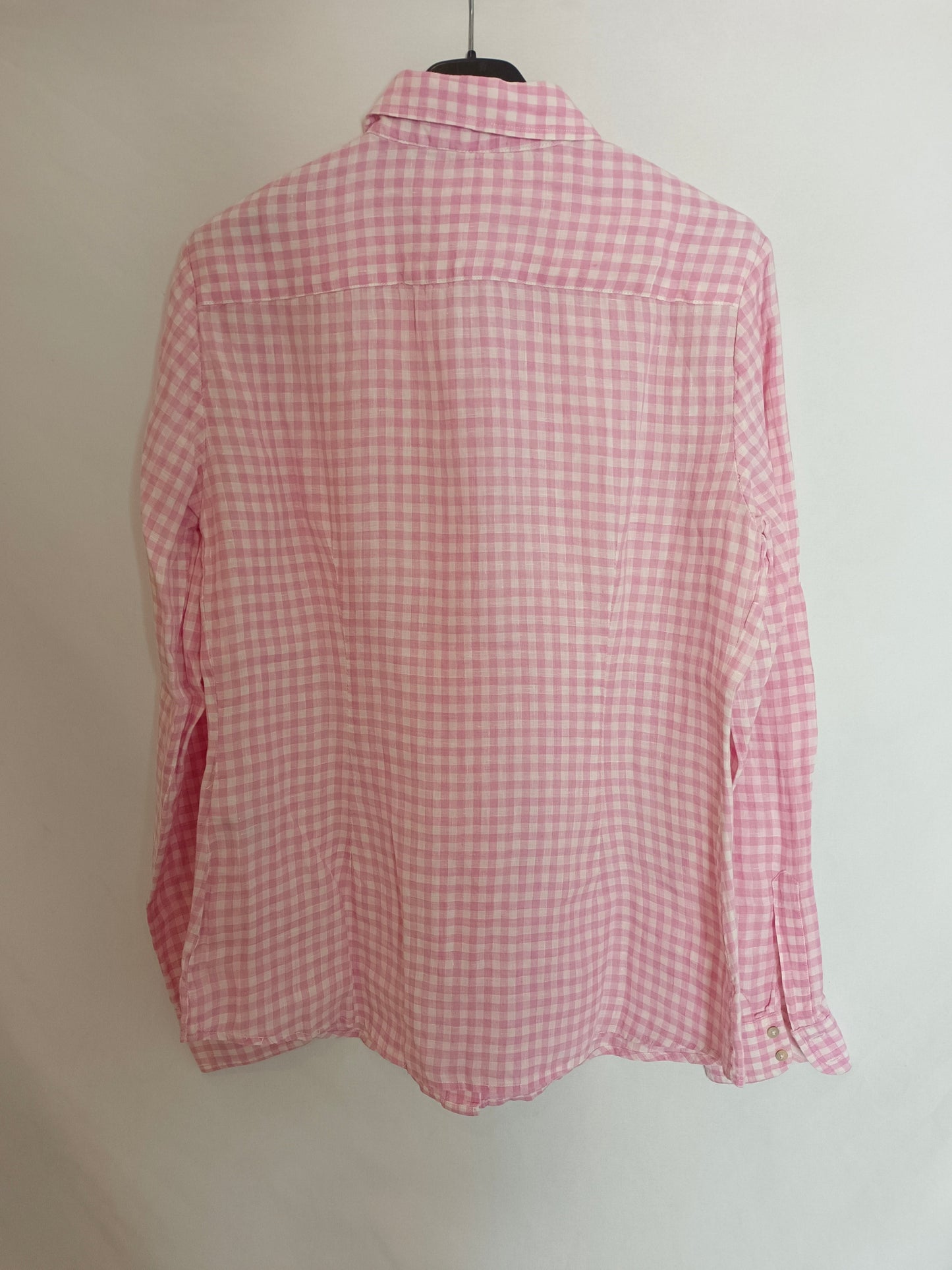 MASSIMO DUTTI. Camisa cuadros Rosa. T.L