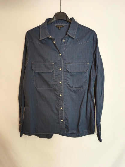 MASSIMO DUTTI. Camisa denim oscura T.40