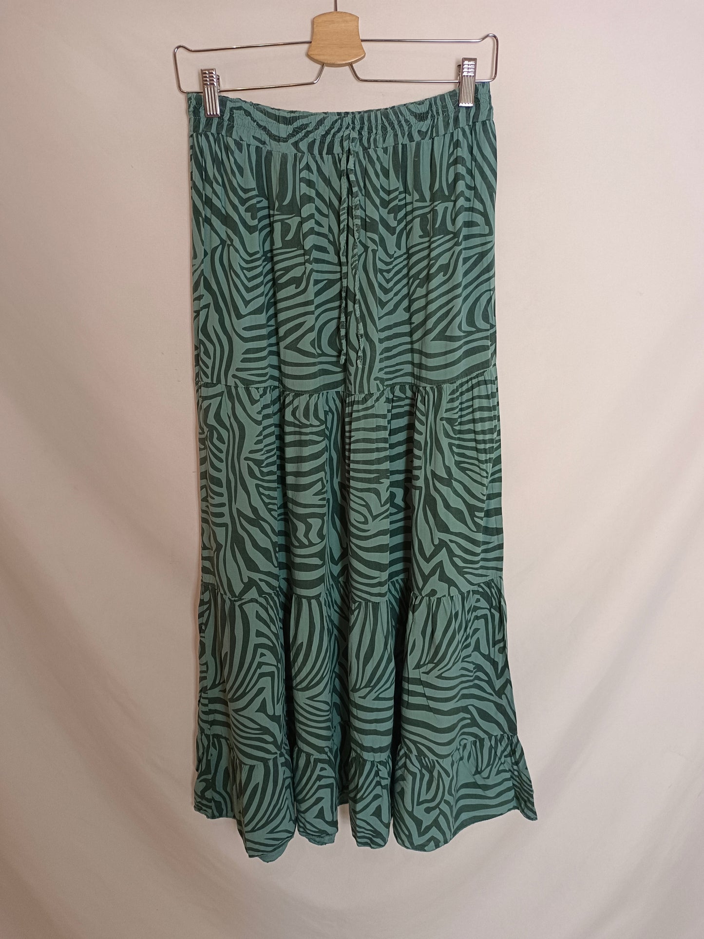 OTRAS. Falda midi print azulado T.u(s)