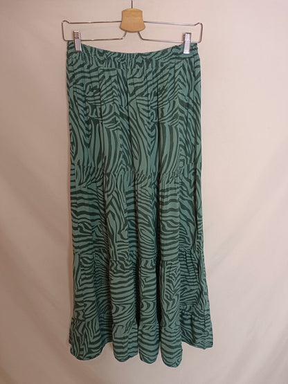 OTRAS. Falda midi print azulado T.u(s)