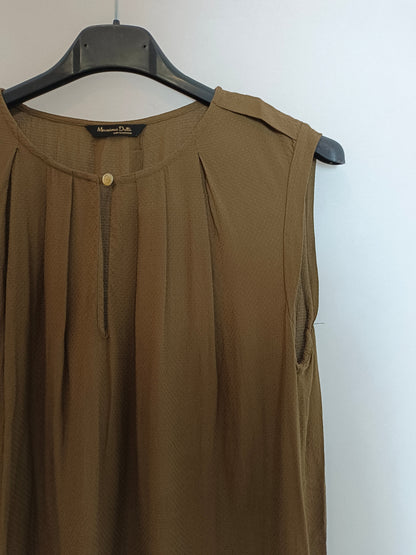 MASSIMO DUTTI. Top verde caqui T.38