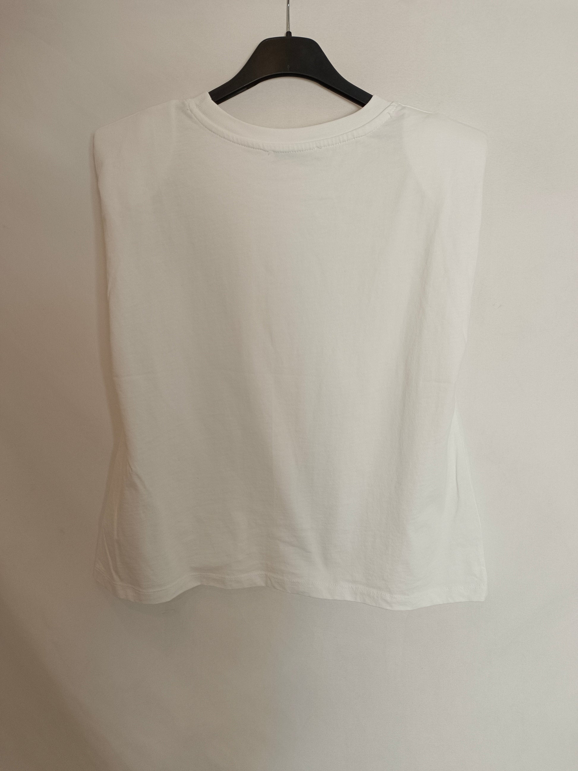 White T-shirt with shoulder pads Whites S - Main Image