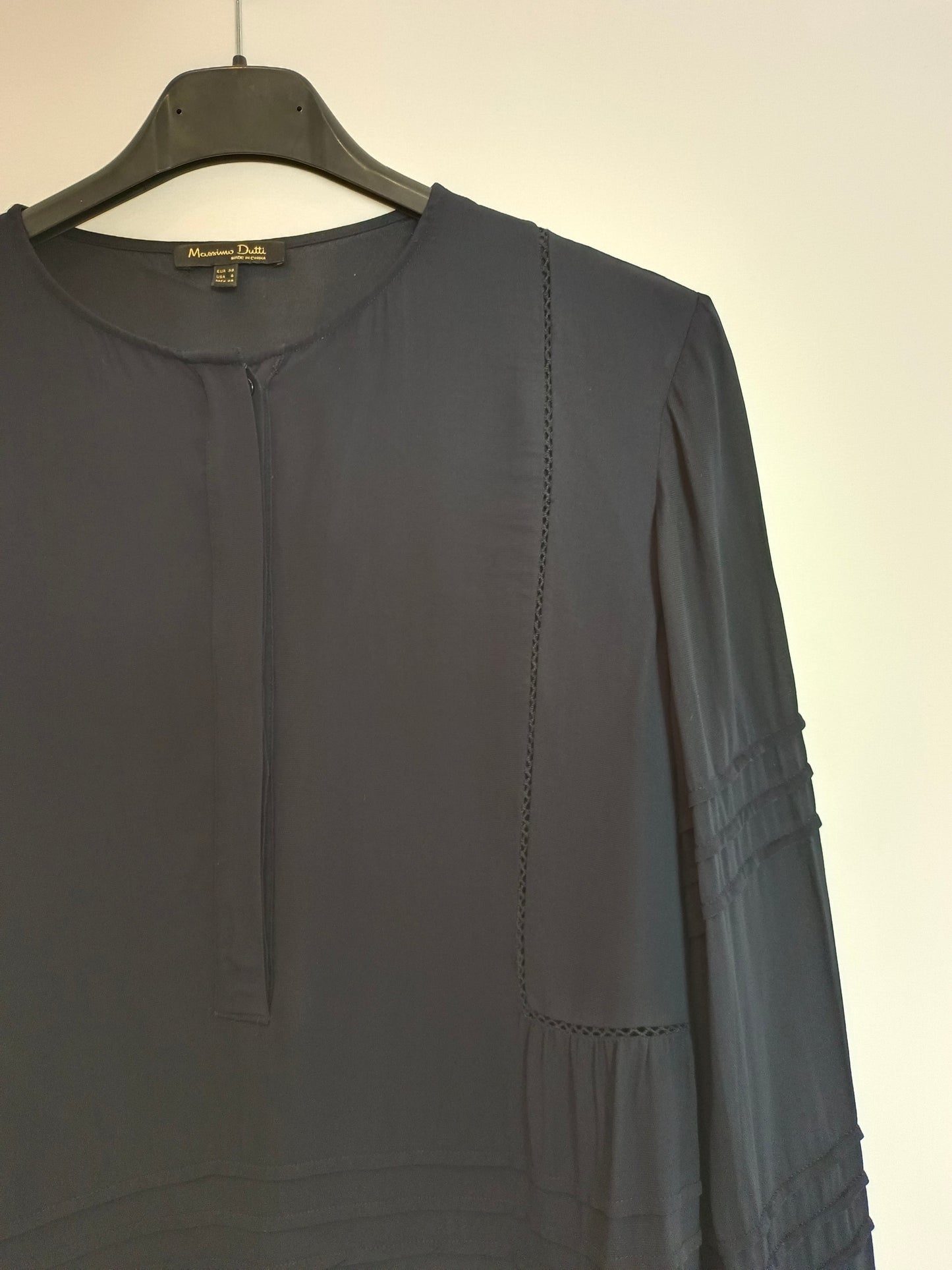 MASSIMO DUTTI. Vestido azul marino T.38