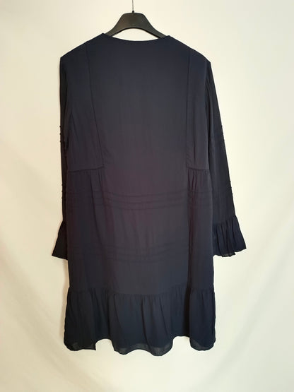 MASSIMO DUTTI. Vestido azul marino T.38