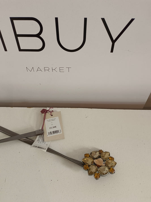 TRUCCO. Cinturón elástico plateado