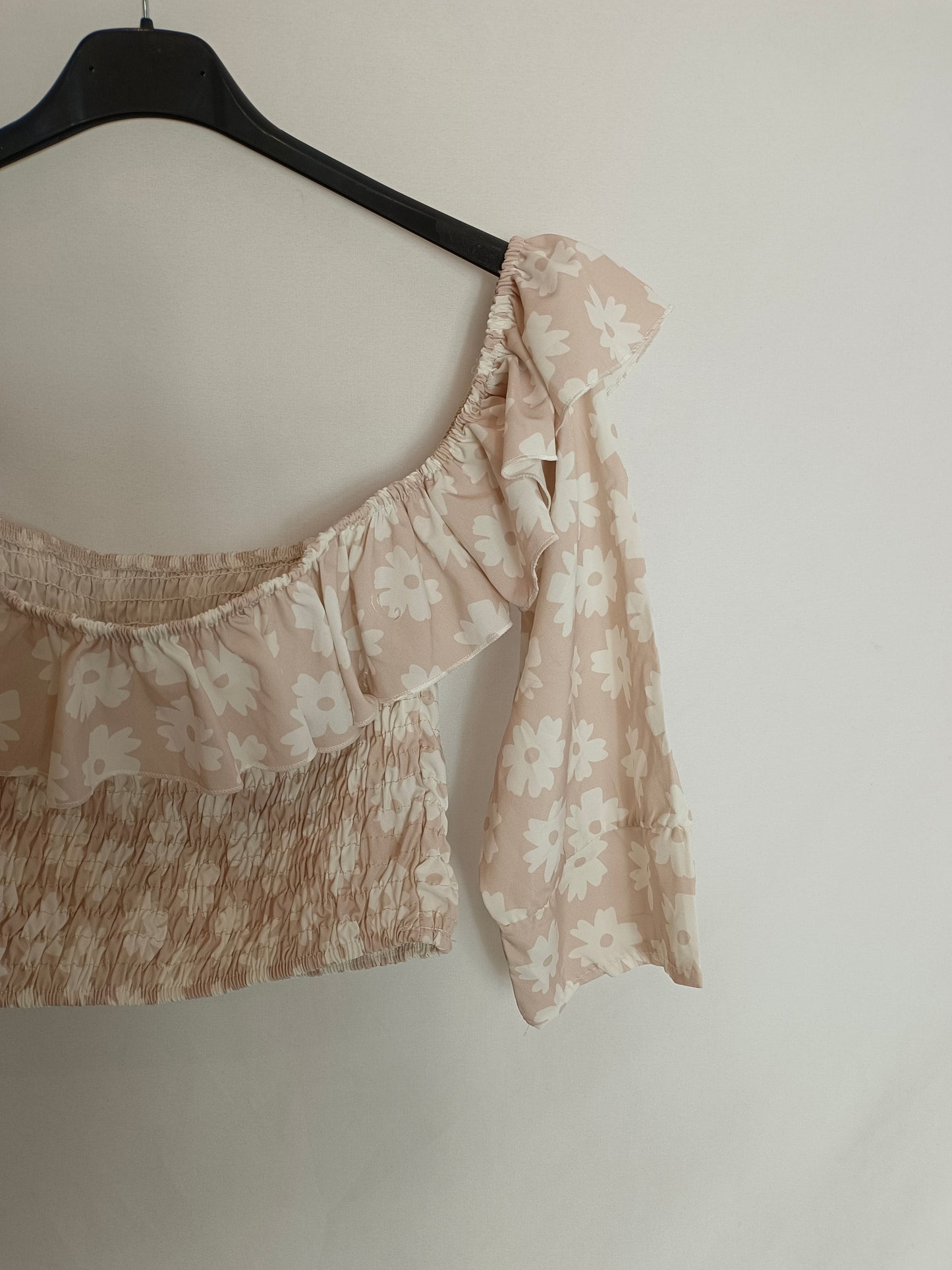 OTRAS. Top beige flores T.s/m