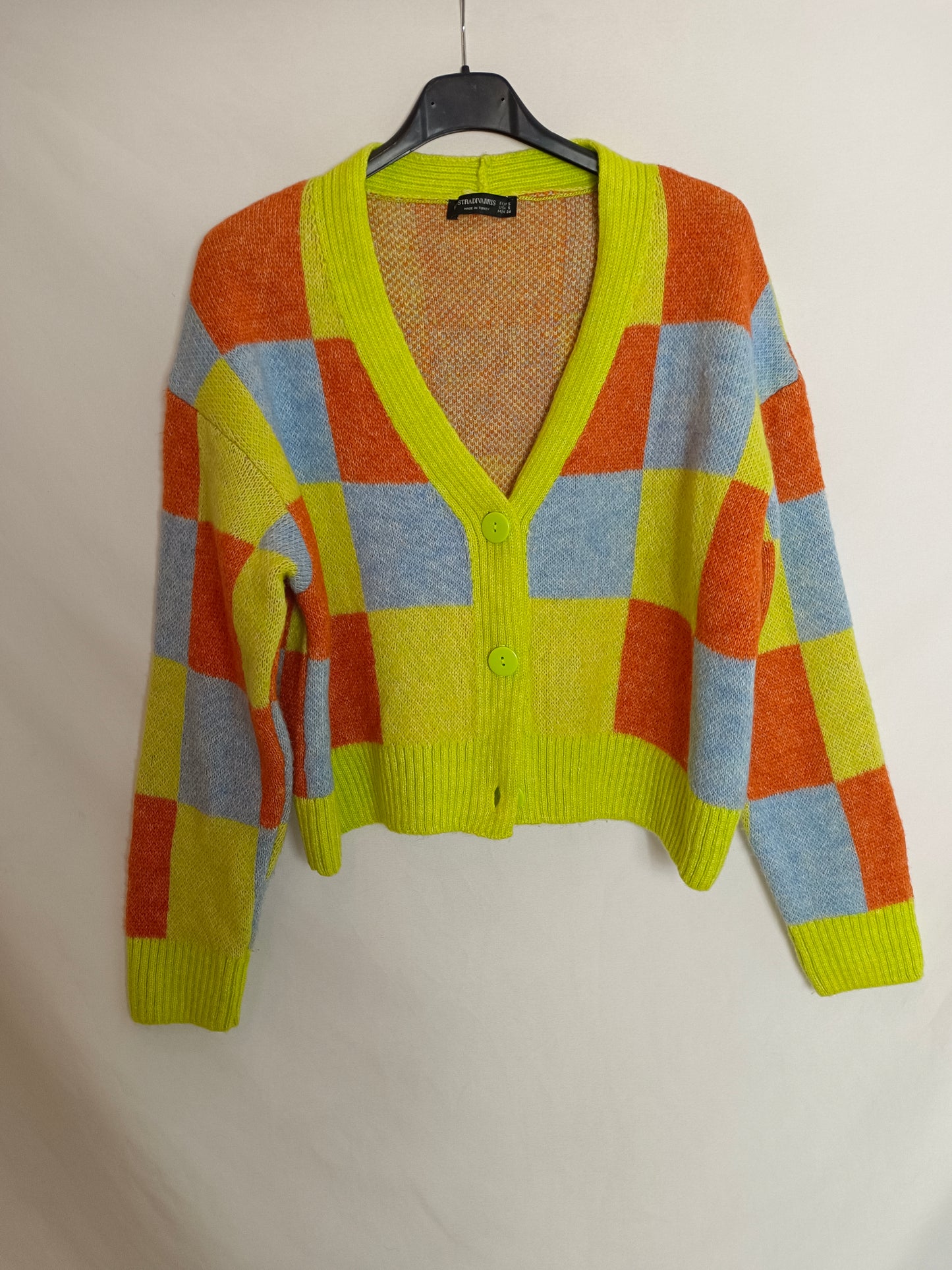 STRADIVARIUS. jersey cuadros colores T.s