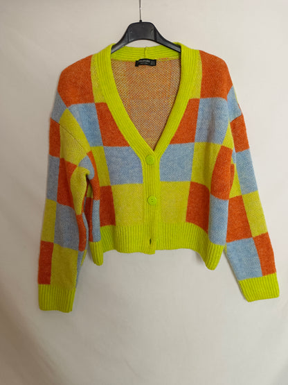 STRADIVARIUS. jersey cuadros colores T.s