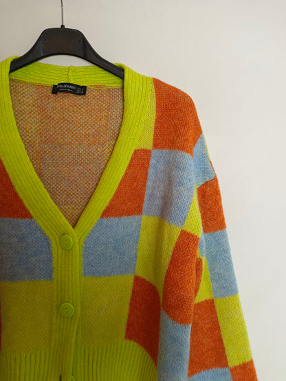 STRADIVARIUS. jersey cuadros colores T.s