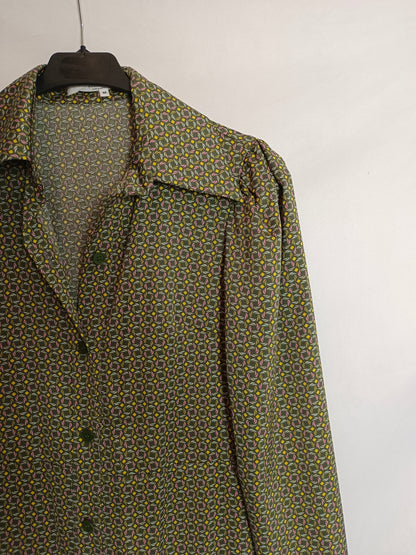 NUELA. Vestido verde camisero T.m