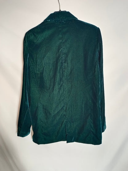 STRADIVARIUS. Blazer  verde terciopelo T.m