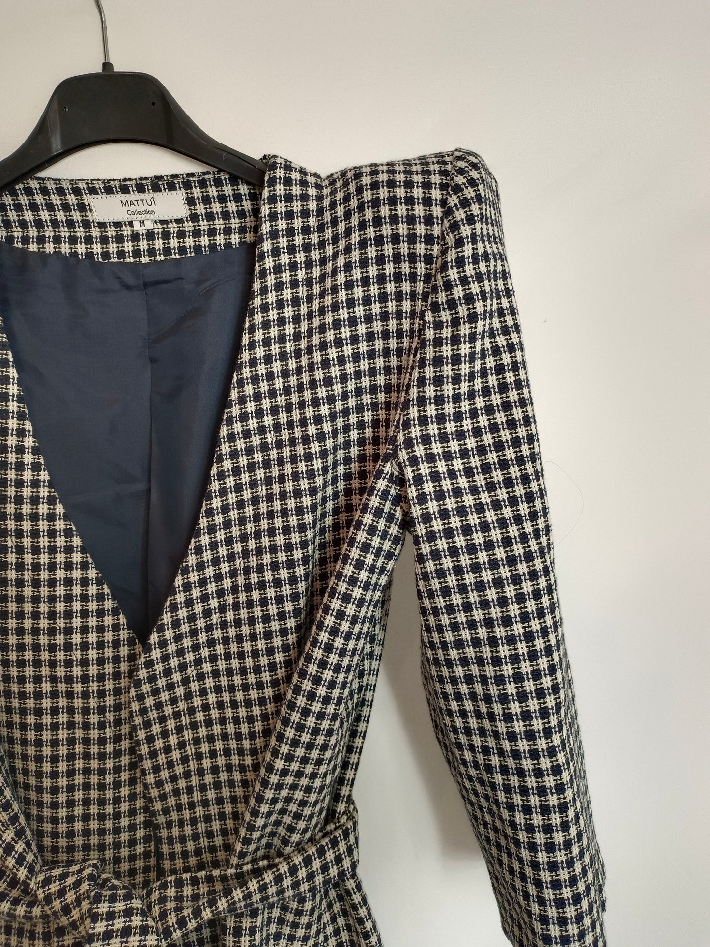 MATTUI. Blazer tweed azul y beige T.m