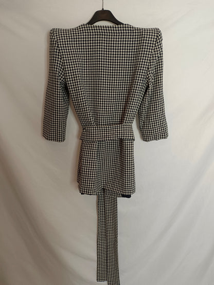 MATTUI. Blazer tweed azul y beige T.m