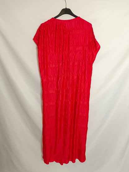 ZARA. vestido rojo fruncido T.m
