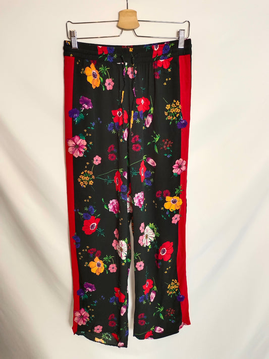ZARA. Pantalón palazzo flores T.m