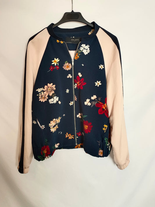 ZARA. Bomber bicolor flores T.l(TARA)
