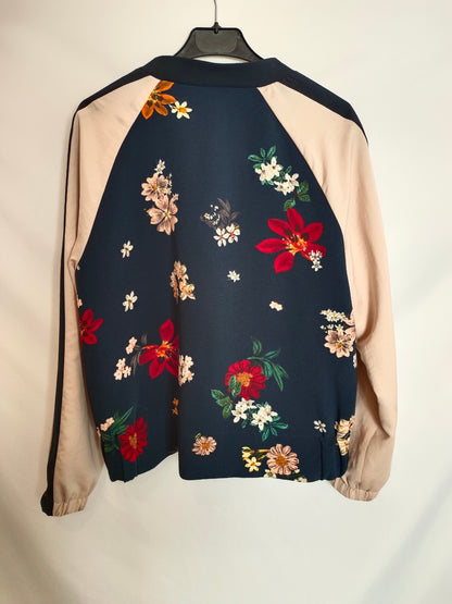 ZARA. Two-tone floral bomber jacket Tl(TARA)