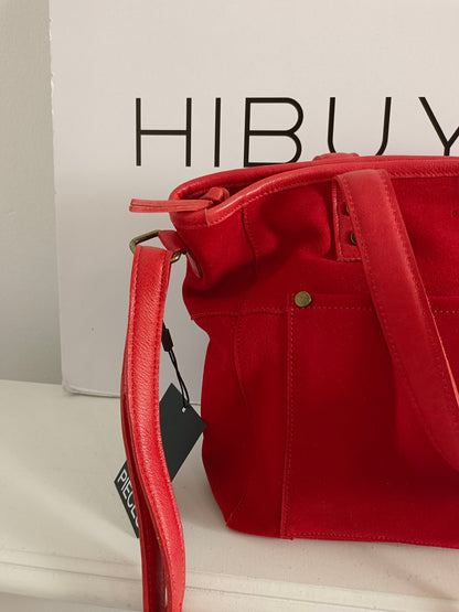 PIECES. Bolso rojo piel