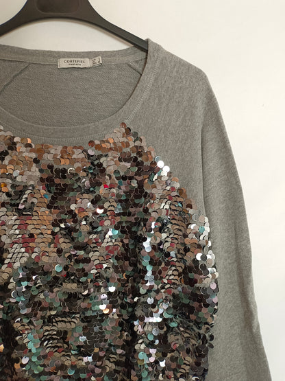 CORTEFIEL. Sudadera lentejuelas T.m