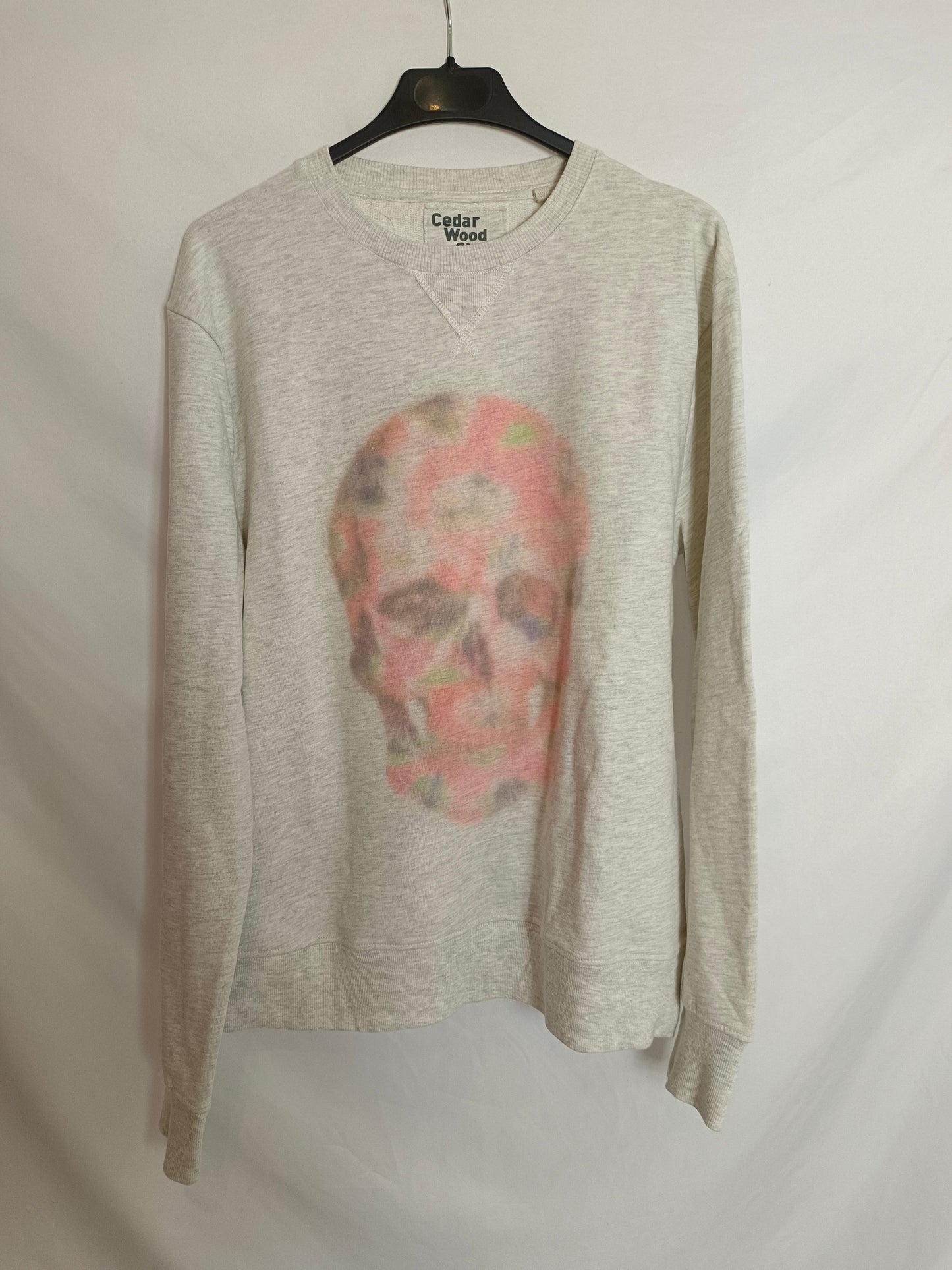 CEDAR WOOD STATE. Sudadera gris calavera T.m
