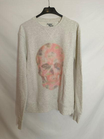 CEDAR WOOD STATE. Sudadera gris calavera T.m