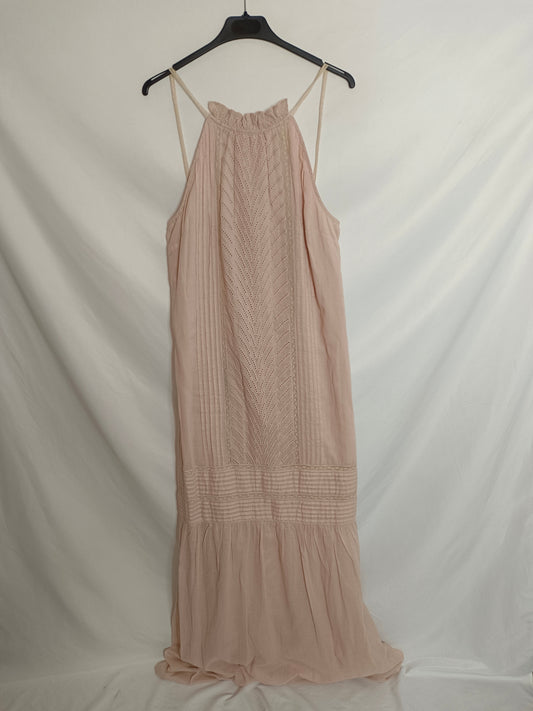 INTROPIA. Vestido largo rosa T.38
