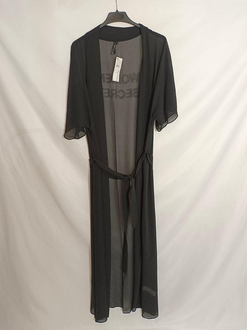 WOMEN'SECRET. Kimono negro semitransparente T.m