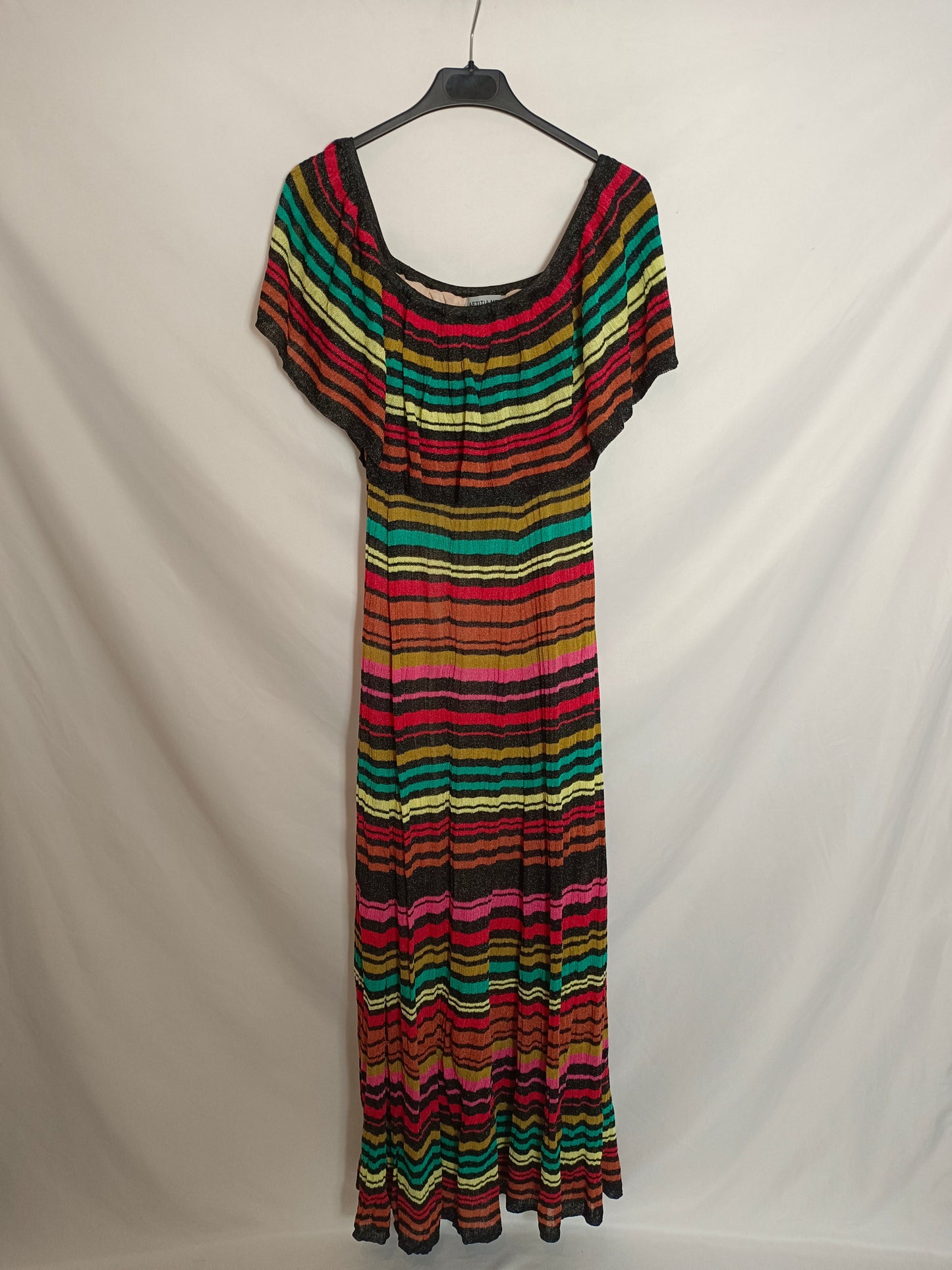 LAETITIA MEN. Vestido largo rayas T.s/m